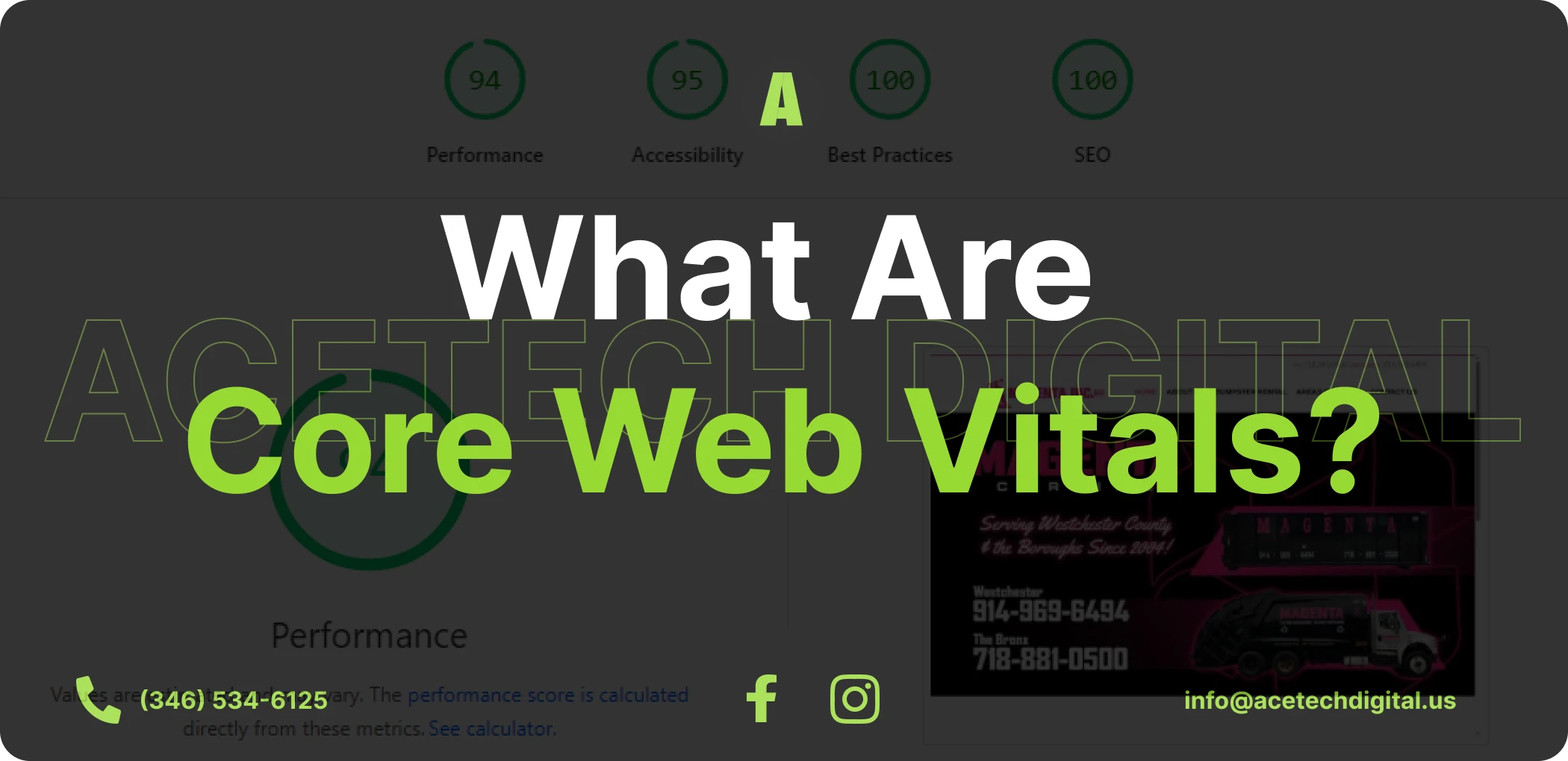 Diagram explaining Core Web Vitals metrics: Largest Contentful Paint (LCP), Interaction to Next Paint (INP), and Cumulative Layout Shift (CLS) for website performance.